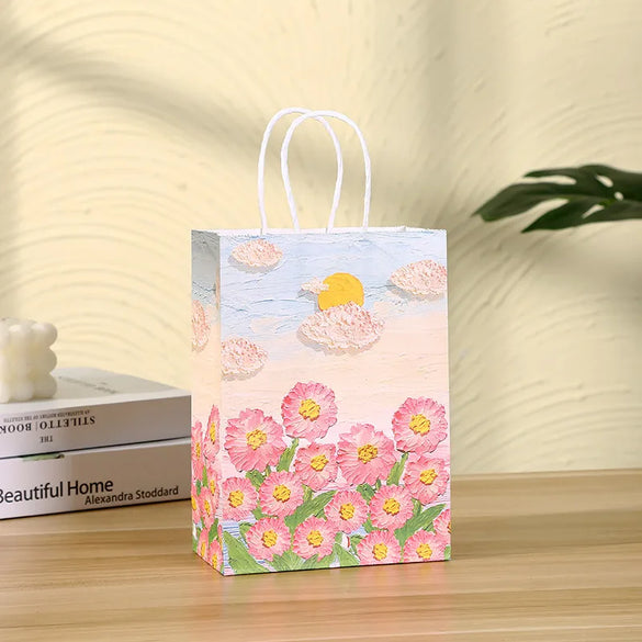 Birthday Fashion Flower Kraft Paper Daily Gift Bags 1 Piece