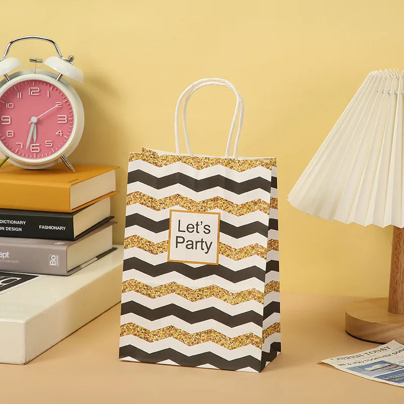 Birthday Fashion Stripe Paper Party Gift Bags