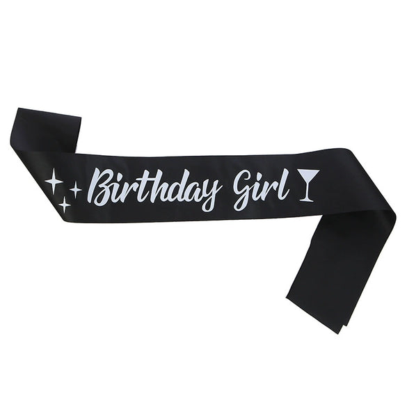 Birthday Girl Dance Party Shoulder Strap Etiquette Belt Purple Glitter Simple Style