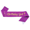 Birthday Girl Dance Party Shoulder Strap Etiquette Belt Purple Glitter Simple Style
