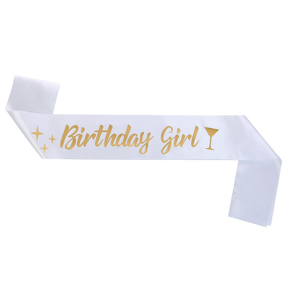 Birthday Girl Dance Party Shoulder Strap Etiquette Belt Purple Glitter Simple Style