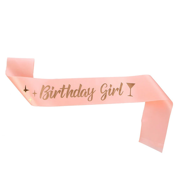 Birthday Girl Dance Party Shoulder Strap Etiquette Belt Purple Glitter Simple Style