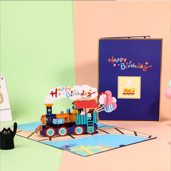 Birthday Greeting Card Music Light 3d 3d Cake Diy Handmade Gift High Sense Blessing Staff Card