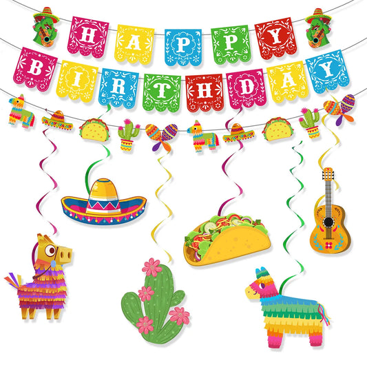 Birthday IG Style Cactus Guitar Letter Paper Party Festival Decorative Props