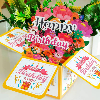 Birthday Modern Style Letter White Cardboard Birthday Greeting Card