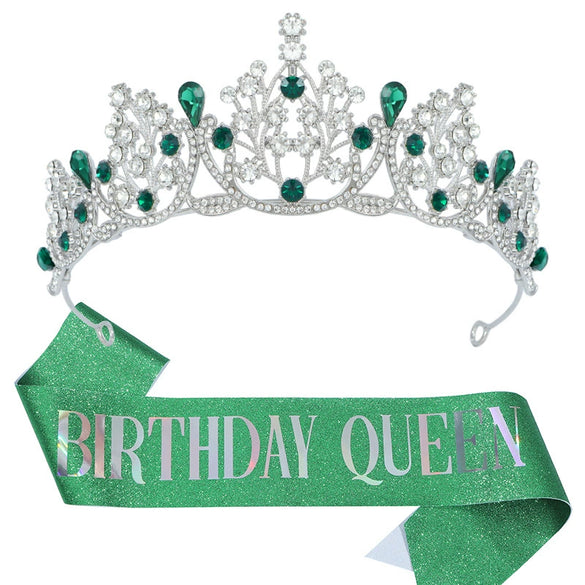 Birthday Party Crown Shoulder Strap Decorative Headdress Alloy Crystal Rhinestone Glitter Cloth Electroplating Hot Pet