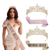 Birthday Party Crown Shoulder Strap Decorative Headdress Alloy Crystal Rhinestone Glitter Cloth Electroplating Hot Pet