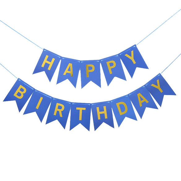 Birthday Party Supplies Paper Happy Birthday Flag Bunting Simple Style