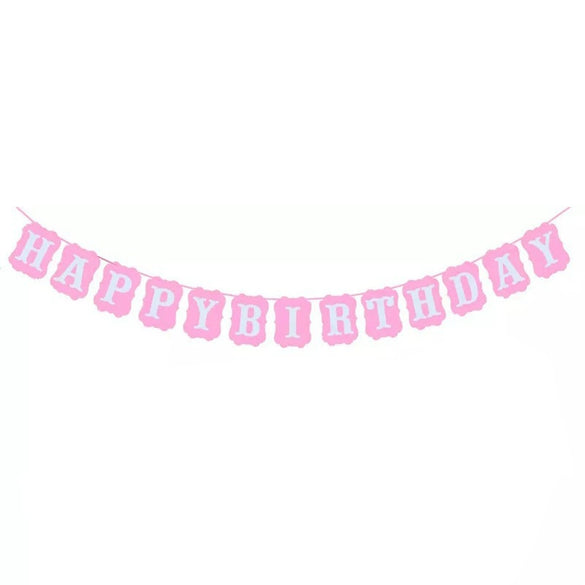 Birthday Party Supplies Paper Happy Birthday Flag Bunting Simple Style