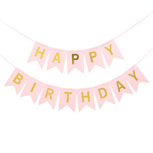 Birthday Party Supplies Paper Happy Birthday Flag Bunting Simple Style