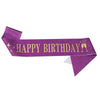 Birthday Shoulder Strap Dress Up Satin Cloth Bronzing Printing Ribbon Belt Galloon