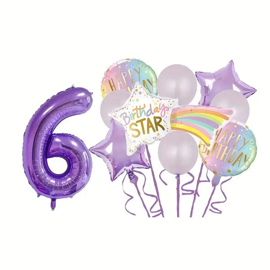 Birthday Simple Style Classic Style Letter Star Aluminum Film Birthday Balloons