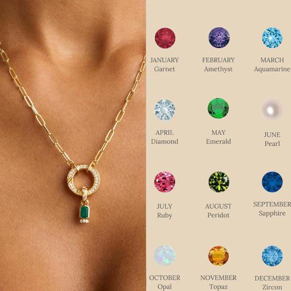 Birthstone Pendant Copper Geometric Electroplating