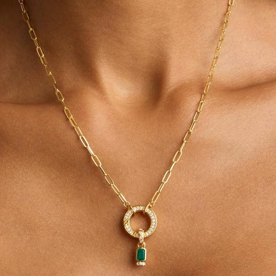 Birthstone Pendant Copper Geometric Electroplating