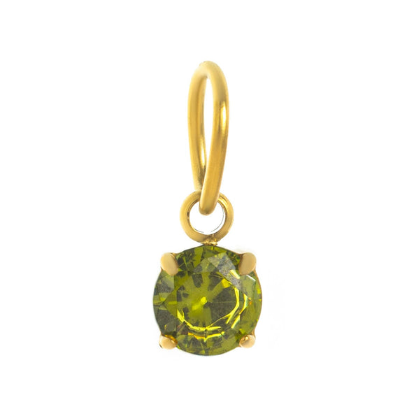 Birthstone Pendant Stainless Steel Geometric Crystal Electroplating Necklace