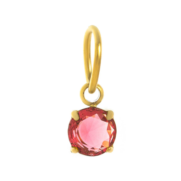 Birthstone Pendant Stainless Steel Geometric Crystal Electroplating Necklace
