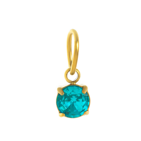 Birthstone Pendant Stainless Steel Geometric Crystal Electroplating Necklace