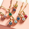 Birthstone Pendant Stainless Steel Geometric Crystal Electroplating Necklace