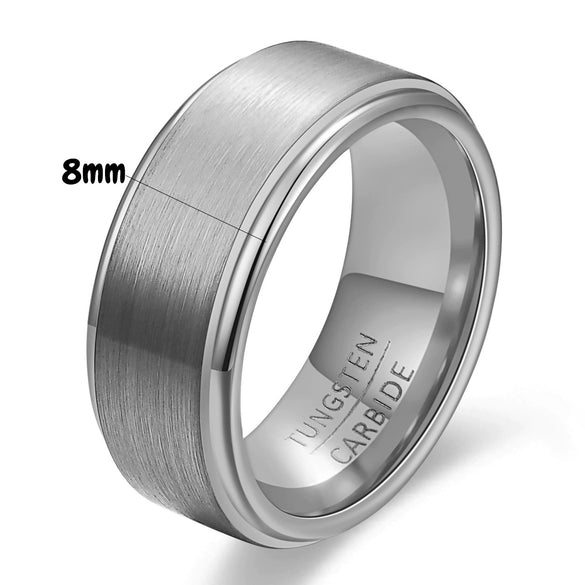 Black And Gold Brushed Tungsten Steel Geometric Ring Electroplated Unisex Fashion Jewelry Wholesale