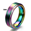 Black And Gold Brushed Tungsten Steel Geometric Ring Electroplated Unisex Fashion Jewelry Wholesale