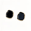 Black And Gold Geometric Drop Earrings And Ring Set Irregular Shape Polished Electroplated Iron Jewelry Accessories