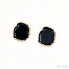 Black And Gold Geometric Drop Earrings And Ring Set Irregular Shape Polished Electroplated Iron Jewelry Accessories