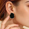 Black And Gold Geometric Drop Earrings And Ring Set Irregular Shape Polished Electroplated Iron Jewelry Accessories