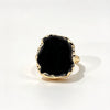 Black And Gold Geometric Drop Earrings And Ring Set Irregular Shape Polished Electroplated Iron Jewelry Accessories