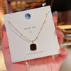 Black Geometric Square Alloy Necklace For Women Fashion Clavicle Chain With Electroplated Elegant Cold Style Design