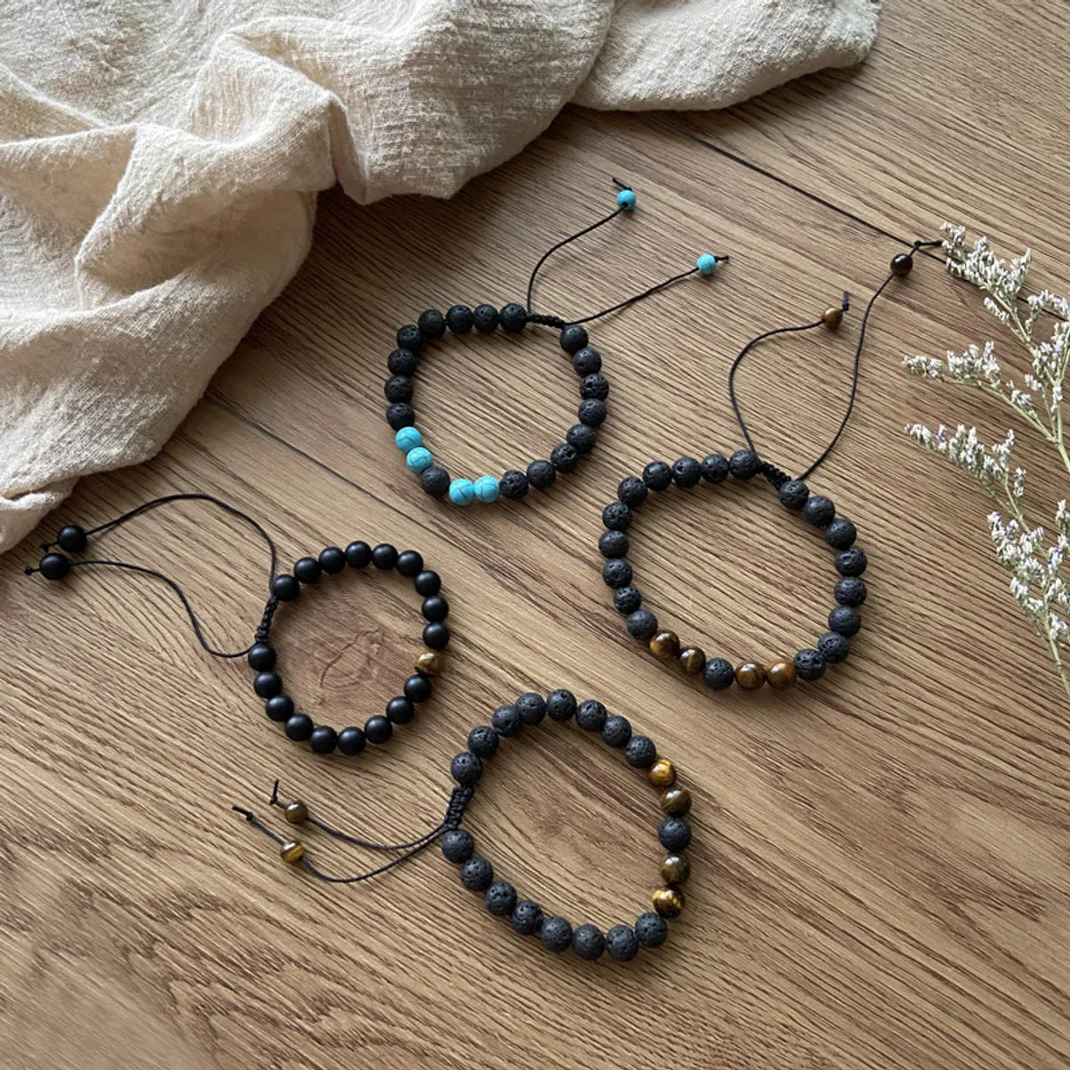 Black Volcanic Stone Beaded Bracelet Wholesale Gooddiy