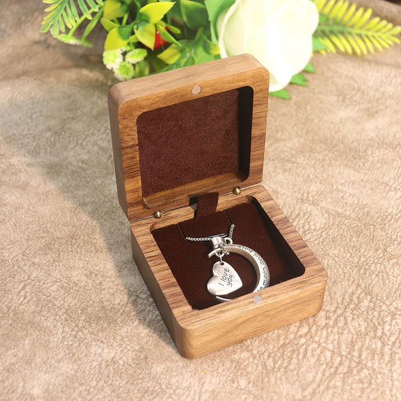 Black Walnut Wood Jewelry Packaging Box With Flannel Lining For Bracelet Necklace And Small Pendant