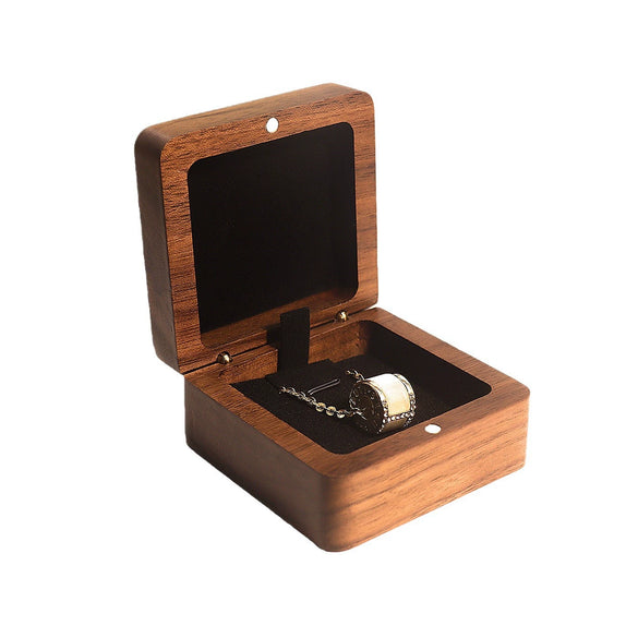 Black Walnut Wood Jewelry Packaging Box With Flannel Lining For Bracelet Necklace And Small Pendant