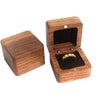 Black Walnut Wooden Jewelry Ring Box With Flannel Lining Square Carved Gift Box For Proposal And Wedding