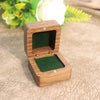 Black Walnut Wooden Jewelry Ring Box With Flannel Lining Square Carved Gift Box For Proposal And Wedding