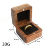 Black Walnut Wooden Jewelry Ring Box With Flannel Lining Square Carved Gift Box For Proposal And Wedding