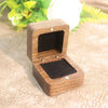 Black Walnut Wooden Jewelry Ring Box With Flannel Lining Square Carved Gift Box For Proposal And Wedding