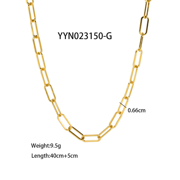 Blade Stainless Steel Clavicle Chain Jewelry 18K Gold Plated For Women