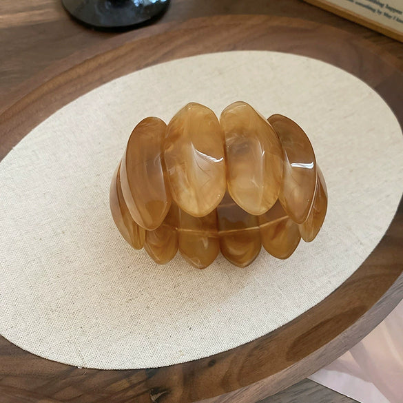 Blooming Irregular Geometric Resin Acrylic Bracelet With Dripping Oil Processing Fashion Light Luxury Jewelry