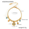 Blue Turquoise Round Pendant Necklace And Bracelet Fashion Light Luxury Accessories Titanium Steel 18K Gold Plated