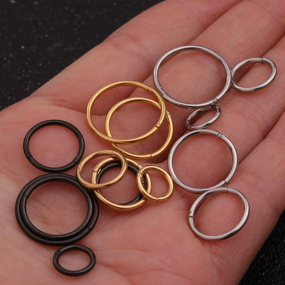Body Accessories Metal Geometric Open And Closed Rings Electroplated For Puncture Unisex