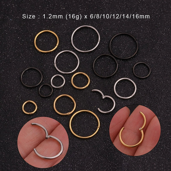 Body Accessories Metal Geometric Open And Closed Rings Electroplated For Puncture Unisex