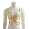 Body Chain Jewelry Plastic Geometric Imitation Pearl Tassel Electroplating For Women