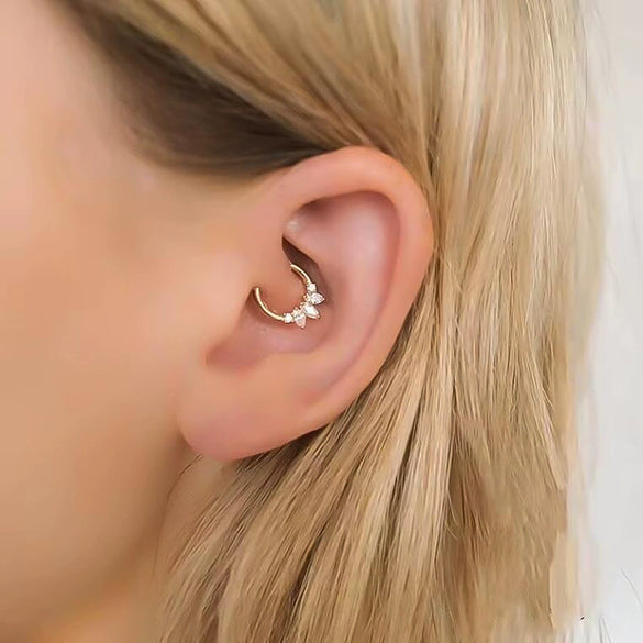 Body Piercing Jewelry Silver Needle Copper Diamond U Shape Geometric Style For Women