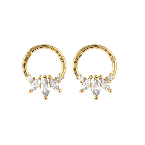 Body Piercing Jewelry Silver Needle Copper Diamond U Shape Geometric Style For Women