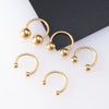 Body Piercing Jewelry Stainless Steel Geometric C Rod Ring With Color Retention Vacuum Treatment