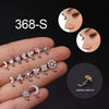 Body Piercing Jewelry Stainless Steel Glshaped Nose Ring With Microinlaid Zircon And Flower Pattern Electroplated For Women