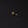Body Piercing Jewelry Stainless Steel Glshaped Nose Ring With Microinlaid Zircon And Flower Pattern Electroplated For Women