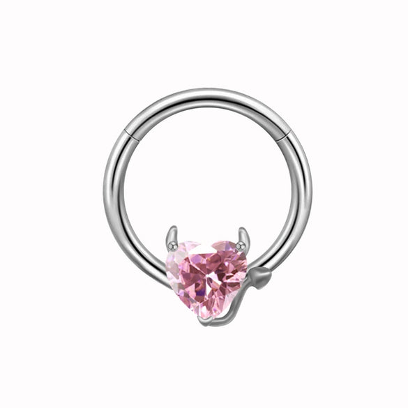 Body Piercing Jewelry Stainless Steel Heart Shape Electroplating Nipple Ring