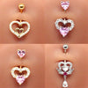 Body Piercing Jewelry Stainless Steel Heartshaped Navel Ring With Water Drop Pendant Electroplated