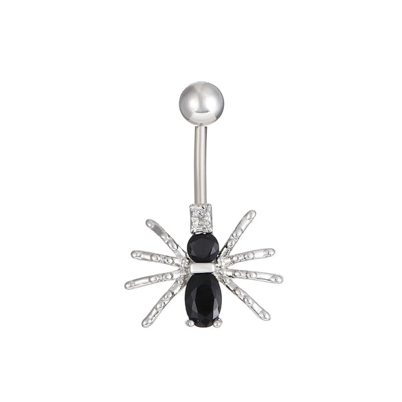 Body Piercing Jewelry Stainless Steel Inlaid Zircon Animals Zodiac Butterfly Spider Navel Ring For Women